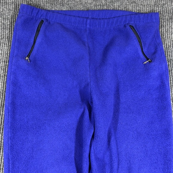 L.L. Bean Sweatpants Men's 36 Blue Fleece Pants Zip Pockets Ankle Zips Outdoor - Picture 2 of 7